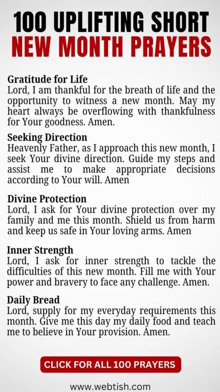 100 Powerful New Month Prayers for Christians - Gospel1.org
