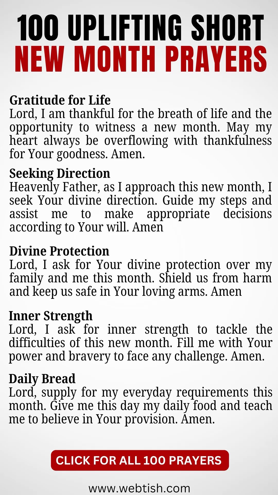 100 Powerful New Month Prayers for Christians - Gospel1.org