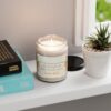 Psalm 18:32 - It is God who arms me with strength and keeps my way secure - Scented Soy Candle, 9oz - Image 30