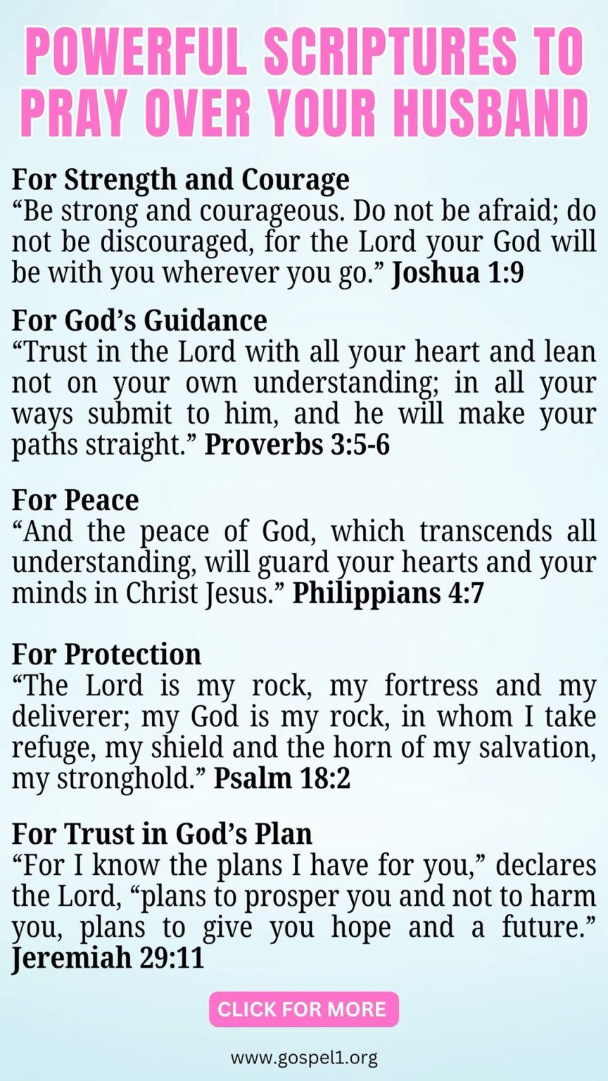 40 Powerful Scriptures to Pray Over Your Husband - Gospel1.org